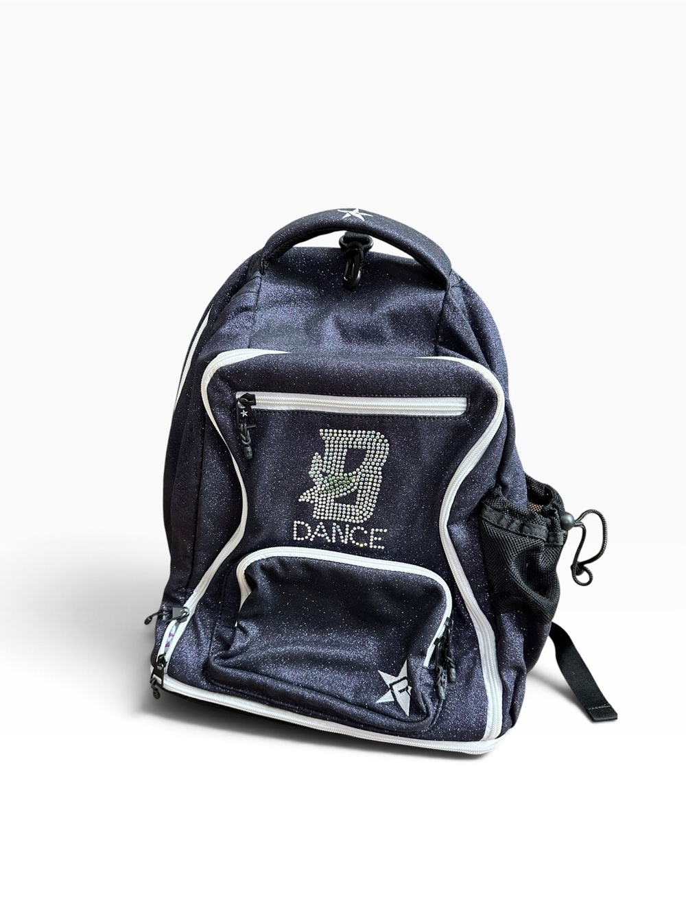 Rebel Girls Dance Stars Rhinestone Medium Backpack Zip Bottle Pocket